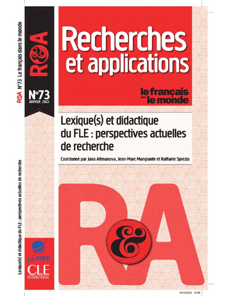 Lexique(s) et didactique du FLE : perspectives actuelles de recherche 73