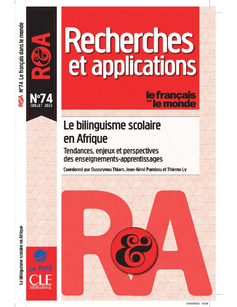 Le bilinguisme scolaire en Afrique Tendances, enjeux et perspectives des enseignements-apprentissages 74
