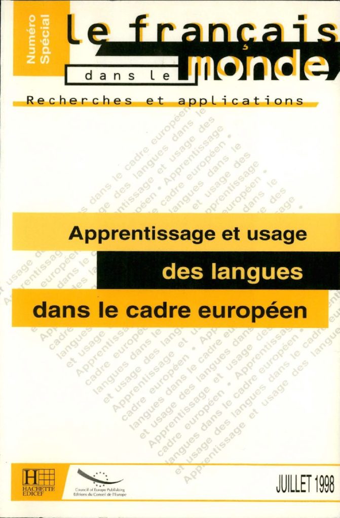 Apprentissage et usage des langues dans le cadre européen