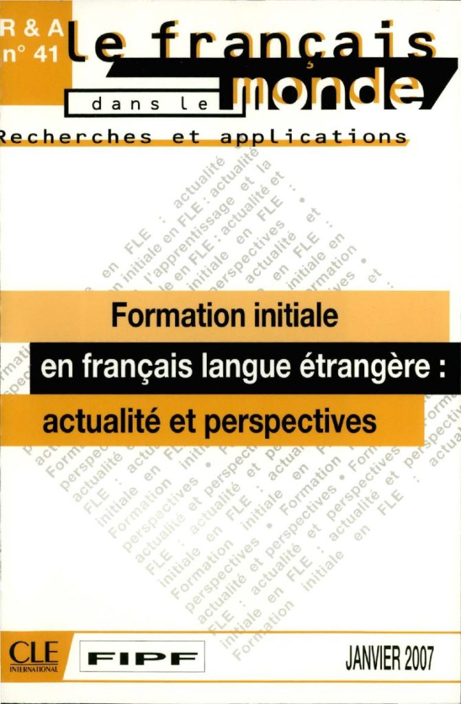Formation initiale en français langue étrangère: actualité et perspectives 41